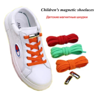 Magnetic elastic laces child shoe laces no tie kids elastic shoelaces quick lazy rubber laces for sneakers 15 color length 100cm