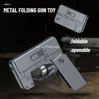 New Life Card Metal Foldable Soft Bullet Toy Gun Foam Ejection Darts Blaster Pistol Manual Airsoft For Kid Adult Birthday Gift