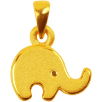Pure 24K Yellow Gold Pendant Women 999 Gold Elephant Necklace Pendant
