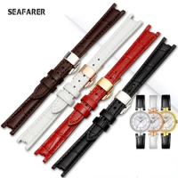 Genuine Leather Women's Watch Strap for 1853 Tissot T094 Flamenco Series T094210 Watch Bracelet Soft Breathable 12mm Watch Band