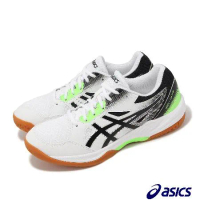 Asics 排球鞋 GEL-Task 3 男鞋 白 黑 綠 皮革 亞瑟膠 緩衝 室內運動 羽排鞋 亞瑟士 1071A077102