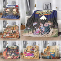 ผ้าห่มธีม Gravity Falls แสดงให้เห็น Dipper และ Mabel กราฟิกน่ารัก อุ่นแต่เบา สำหรับใช้ในห้องเด็กหรือ