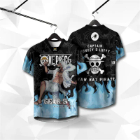 baju lelaki dewasa hijau Retro Collar Baju Viral Thailand Jersey Original Luffy Gear 5 Full Sublima