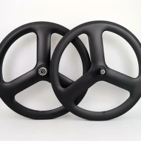 20 inch Full carbon 3 Spokes 23mm width Clincher bicycle wheels 451 tri-spoke carbon wheelset for Road Bike V brake/disc barke