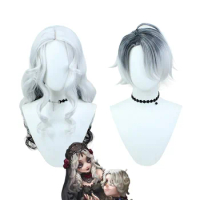 Ada Mesmer Cosplay Wig Emil Cosplay Synthetic Wig Game Identity V Cosplay White Gray gradient white Short hair