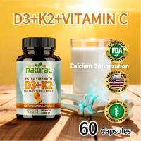 D3 + K2 + Vitamin C: 250mcg D3 (10000 IU) + 260mcg K2 + 1000mg C, hỗ trợ sức khỏe miễn dịch và xương