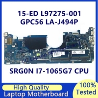 L97275-001 L97275-501 L97275-601 L93870-601 For HP 15-ED Laptop Motherboard W/SRG0N I7-1065G7 CPU GPC56 LA-J494P 100%Tested Good