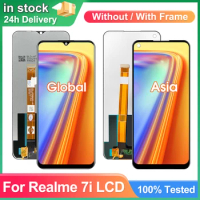 Realme 7i (Global) Display Screen Replacement, for Oppo Realme 7i RMX2103 Lcd Display Digital Touch Screen with Frame Assembly