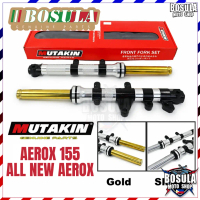 BOSULA โช้คหน้า กระบอกโช้คกลึง YAMAHA AEROX155 กระบอกโช๊ค+แกนโช๊คหน้า พร้อมแแกน โช้คหน้าแท้ โรงงาน