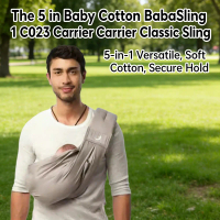 5-in-1 BabaSling Carrier - Ultra-Soft Cotton Baby Sling for Newborns (0-12M), Toddlers, Travel, Pare