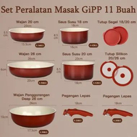 SKY - GiPP 3/5/11pcs Removable Handle Cookware Set - Nonstick Wok Pan & Pots Bebas PFAS & PTFE & PFO
