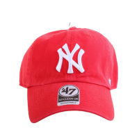【47BRAND 品牌】47品牌洋基NY 白繡線棒球帽(深紅)