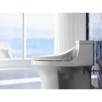KOHLER 4108-0 PureWash E750 Elongated Electric Bidet Toilet Seat with Remote Control, Bidet Warm Water with Dryer for Existing T