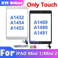 Touch For iPad Mini 1 A1432 A1454 A1455 Mini 2 A1489 A1490 A1491 Touch Screen Digitizer + IC Chip Connector Flex With Key Button