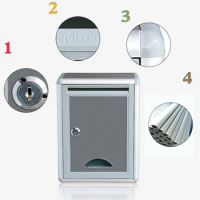 Aluminium Alloy Locking Mailbox Mail Letterbox Outdoor Rainproof &amp;2 Keys