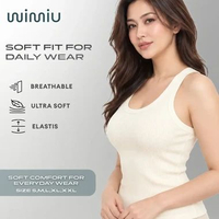 Wimiu Tank Top Tanktop Basic Singlet Tali Lebar Strap Square Neck Stretch Wanita Tangtop Katun Perem
