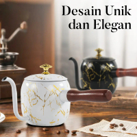 Teko Kopi Leher Angsa coffe pot 500ml Desain marbel \t Stainless Steel