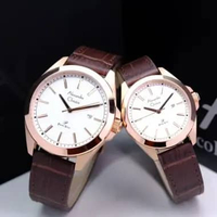 JAM TANGAN COUPLE ALEXANDRE CHRISTIE AC1015 AC 1015 LEATHER ORIGINAL GARANSI RESMI 1 TAHUN - silver 