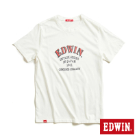 【EDWIN】男女裝 網路獨家↘手繪復刻字體短袖T恤(米白色)
