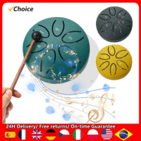 Steel Tongue Drum 3 Inch 6 Notes Percussion Instrument Balmy Drum with Drum Mallets for Meditation Yoga Majors Mini Handpan Drum