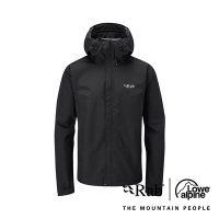 【英國 RAB】Downpour Eco Jacket 輕量防風防水連帽外套 男款 黑色 #QWG82