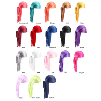 Unisex lelaki wanita Bandana Durag Headwear Headwear sutera Pirate Cap Bungkus Topi
