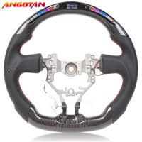 100% Carbon Fiber LED Display perforated leather Steering Wheel fits for volante Toyota 86