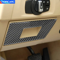 Carbon Fiber Auto Styling Driver Storage Box Handle Decoration Cover Trim For BMW 3 Series E90 2005-12 Car Interior Accessories