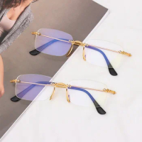 Frameless Unisex Diamond-cut Reading Glasses Anti-UV Blue Rays Presbyopia Eyeglasses Ultra Light Far Sight Glasses Vision Care
