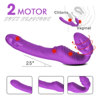 Wireless Remote Control Dildo Vibrator Women Couple 9 Speed Double Vibrating Lesbian Dildo Silicone G Spot Massage Adult Sex Toy