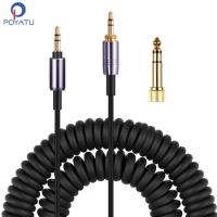 Poyatu Spring Relief Coiled Headphone Cable for Philips Fidelio X2HR L2 SHP9600 SHP9500 SHP9500S Headphones Cables Cords Wire