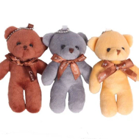 12Pcs/Lot Soft Stuffed Bear Plush Toys Mini Teddy Bear Dolls Toy Small Gift for Party Wedding Keychain Bag Pendant Animal Doll