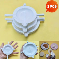 3Pcs Kitchen Dumpling Molds Plastic DIY Dumpling Dough Press Pie Ravioli Mould Cooking Pastry Chinese Dumplings Jiaozi Maker