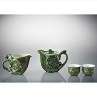 乾唐軒活瓷 | 新龍首茶具組 / 綠釉 / 一壺+六杯+茶海