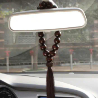 Simple Car Rearview Mirror Hanging Exquisite Wood Buddha Beads Pendant Creative Car Lucky Symbol Charm