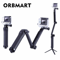 Orbmart multi 3-way monopod folding extension grip arm portable magic Mount selfie stick for GoPro Hero 4 3 3 sj4000 Xiaomi Yi