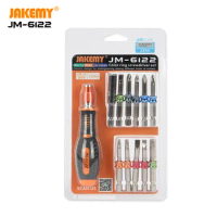 JAKEMY 12 in1 wholesale hardware color ring magnetic precision diy screwdriver set Household repair tool set