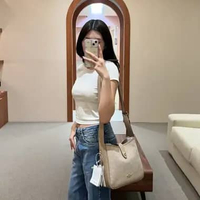 Tas COACH HADLEY TURNLOCK GHW MONOGRAM TAUPE BUCKET BAG 100% ORIGINAL Size 26X27X11CM