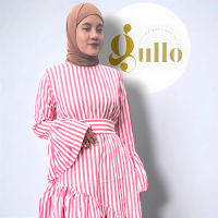 GULLO Baju Malika Baby Doll Gamis Annur Wanita Muslim Ceruty Crinkle Panjang