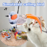 New Hot Cat Toys Teaser Cat Stick Electric Simulation Chirping Bird Plush Catnip Self-help Interactive Toys Cat Pet Supplies
