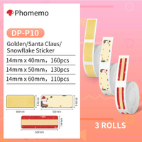 Phomemo Christmas Pattern Label Sticker For D30/D30S/Q30/Q30S/Q31 (3 Rolls)