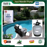 Paket Mesin Pompa Kolam Renang Venezia 3/4HP/STP75+Sand Filter Emaux P350 Plus Pasir