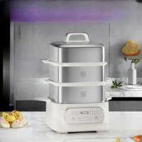 Stainless steel steamer, electric steamer, multi-functional household small multi-layer large-capacity steamer, cooker