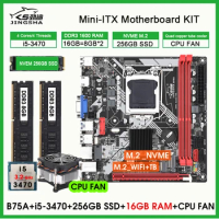 B75 Motherboard Set With Core I5 3470 2 x 8GB = 16GB 1600MHz DDR3 Desktop Memory USB3.0 SATA3 256GB M.2 and cooler KIT mini itx