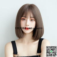假髮 女 短髮  假發女短發真發圓臉網紅bobo頭內扣學生短直全頭逼真短直發假發套