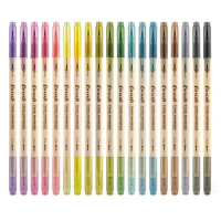 3PCS Retro color Calligraphy Brush Pen Set DIY Scrapbooking Crafts Soft Tip Dual Side Fine Liner Art Lettering Drawing Markers