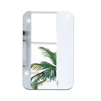 Wall Sticker 3D Mirror Effect Removable Rectangle Oval Background Decoration for Home DIN889