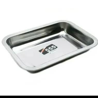Nampan Stainless Kotak 40x30x4CM Food Serving Baki Tray Saji Sayur Lauk Makanan Minuman Nampan Pirin