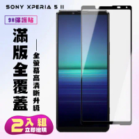 買一送一 SONY Xperia 5 II 鋼化膜滿版黑框手機保護膜