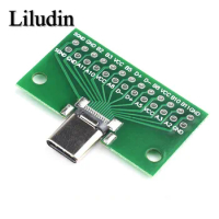 Type-C Male to Female USB 3.1 Test PCB Board Adapter Type C 24P 2.54mm Connector Socket For Data Line Wire Cable Transfer